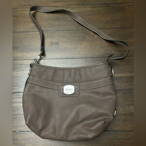 Rosetti Brown Shoulder Bag with Adjustable Strap and Hobo Silhouette